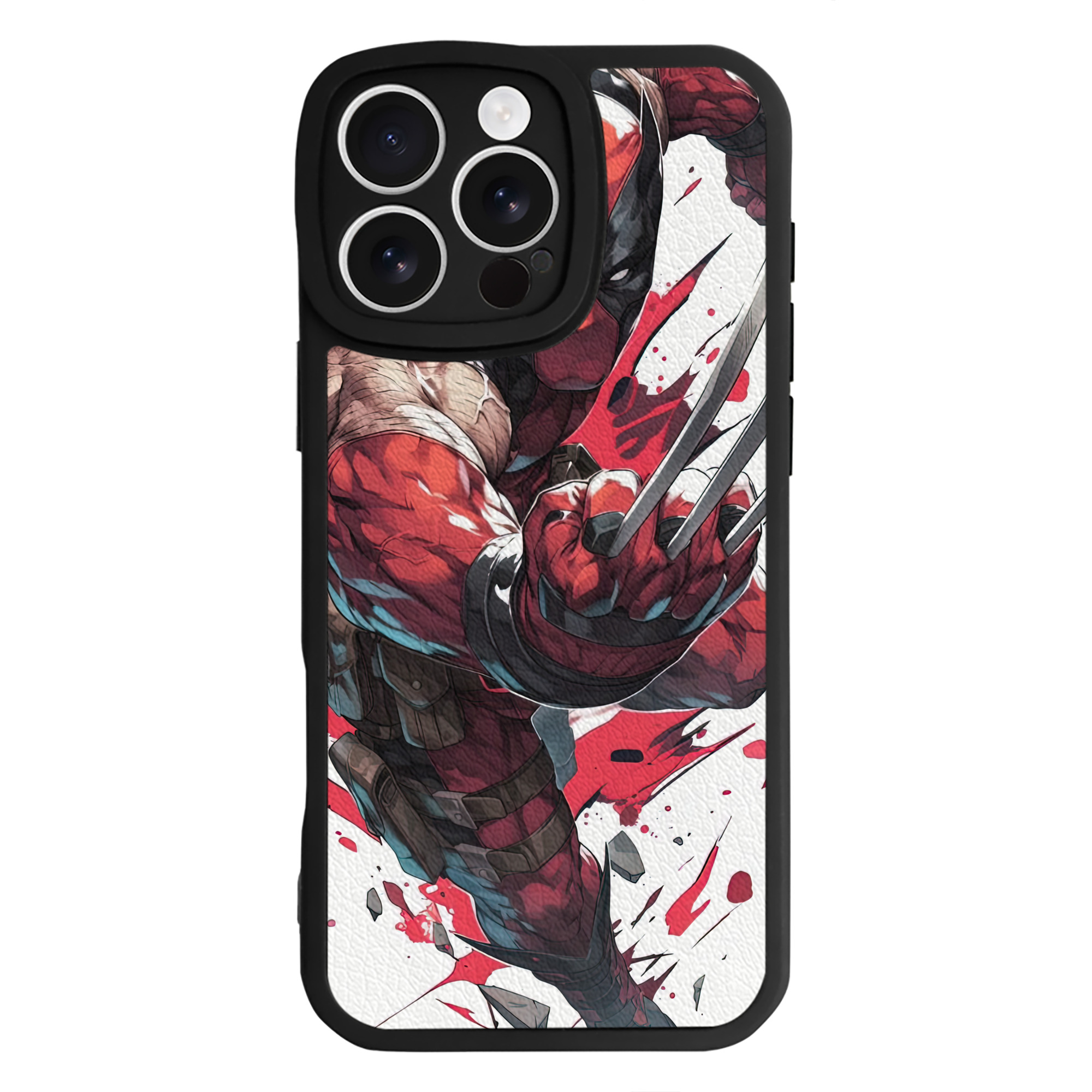 （画像用） Deadpool デッドプール 【iPhone 16シリーズ対応】シリコンスマホケース（レザー調） 材質：シリコン